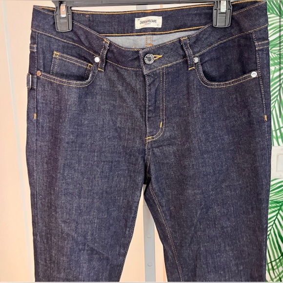 Zadig & Voltaire Eva Vent Straight Jeans with Studded Hem Size 30 NWOT - Picture 2 of 11